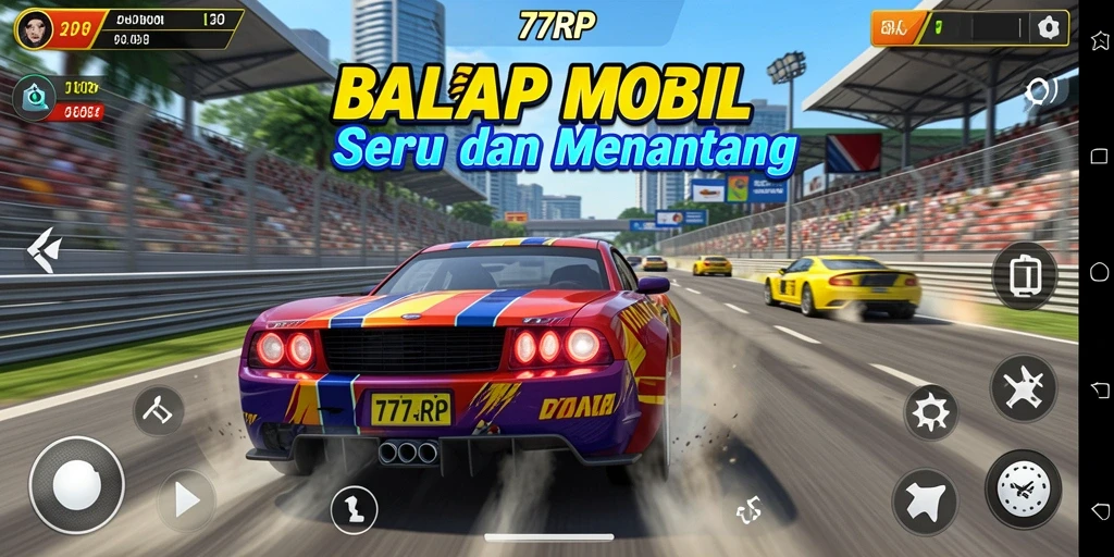 Tampilan gameplay Racing yang seru dan mendebarkan di 77RP.