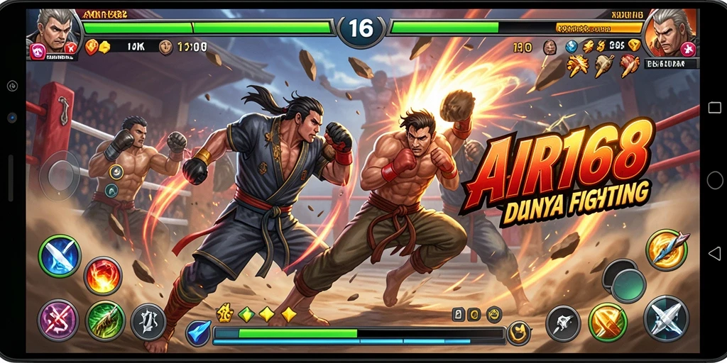 Screenshot utama dari gameplay pertarungan di AIR168 yang menampilkan aksi memukau.