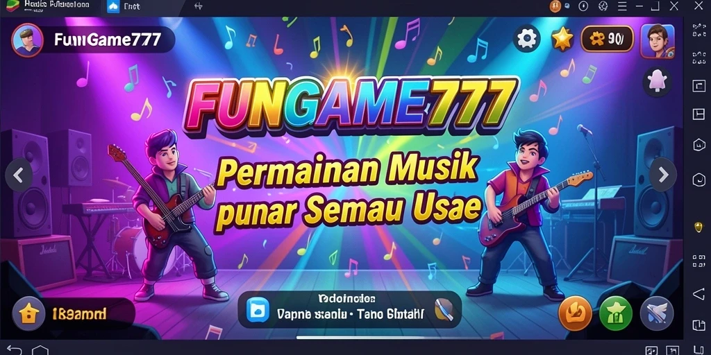Tampilan gameplay seru FUNGAME777 dengan variasi lagu.