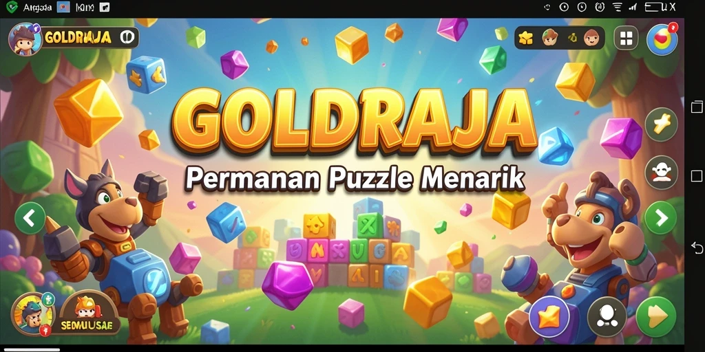 Screenshot gameplay GOLDRAJA yang menampilkan aksi menyelesaikan puzzle.