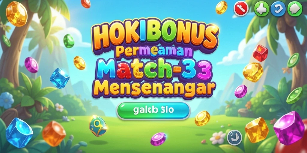 Tangkapan layar HOKIBONUS menunjukkan gameplay seru dalam mencocokkan permata.