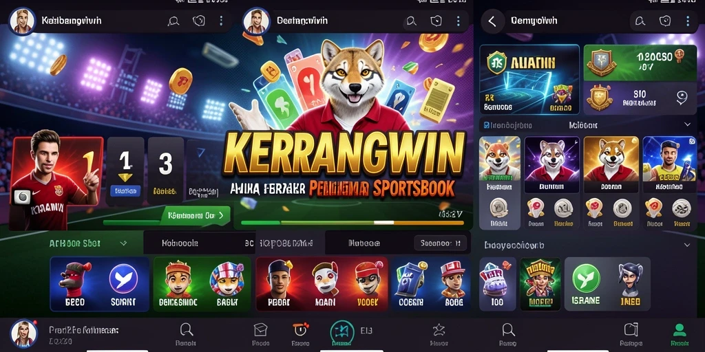 Tampilan antarmuka KERANGWIN saat pengguna melakukan taruhan olahraga.
