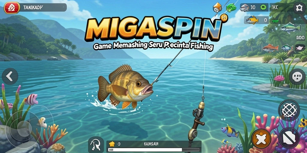 Screenshot gameplay MIGASPIN yang menampilkan pengalaman memancing yang mengasyikkan.