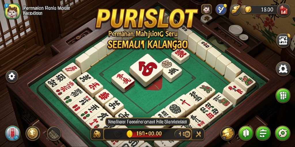 Tampilan gameplay menarik di PURISLOT dengan ubin Mahjong berwarna cerah.