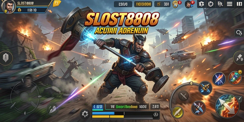 Screenshot SLOST8808 menampilkan momen aksi yang mendebarkan dan grafis yang memukau.