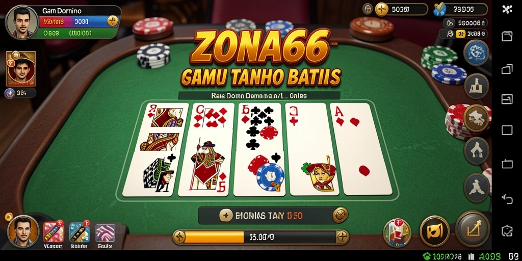Tampilan menarik gameplay Domino ZONA66 yang mengasyikkan.